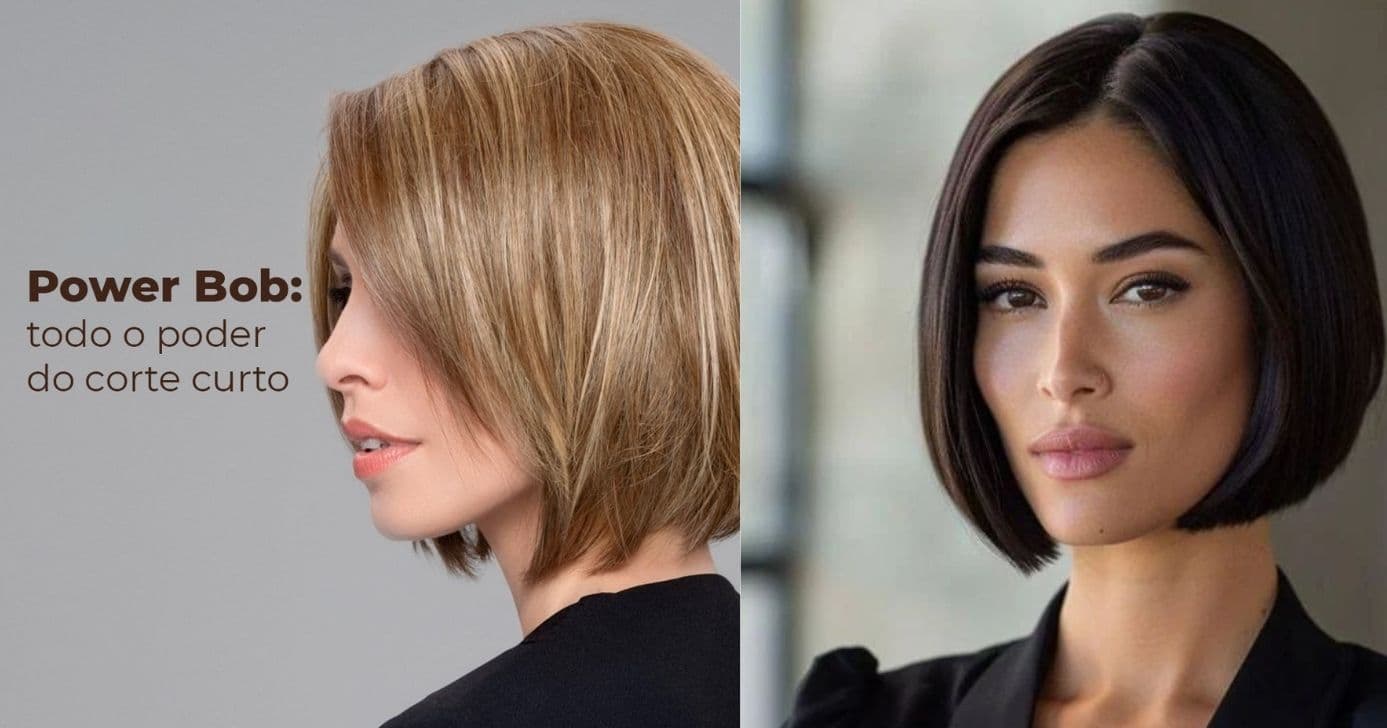 Corte de cabelo Power Bob (Foto Reprodução/Montagem/Lennita/TV Foco/Canva/Pinterest) Corte de cabelo Power Bob (Foto Reprodução/Montagem/Lennita/TV Foco/Canva/Pinterest)