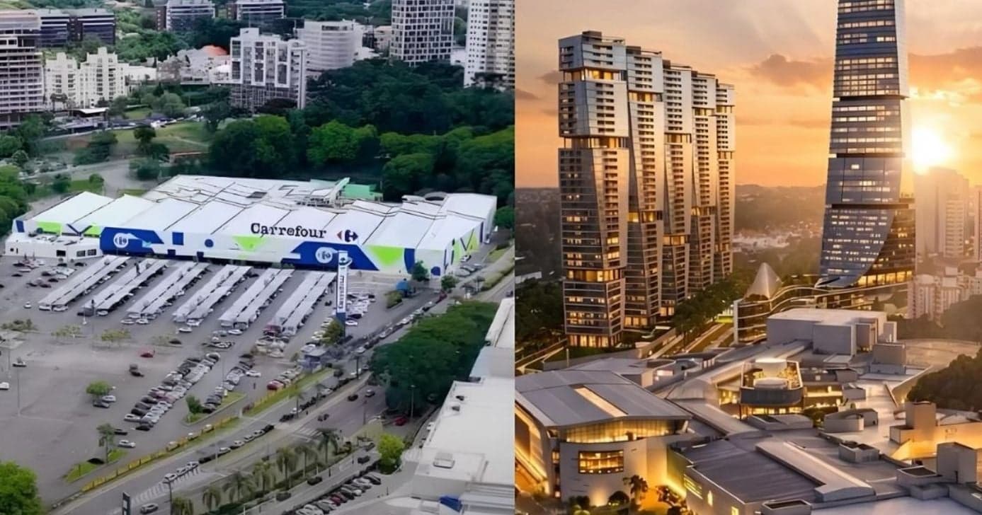 Unidade do Carrefour encerrou para dar lugar a outro empreendimento (Foto Reprodução/Montagem/TV Foco/YouTube/Massa.com) Unidade do Carrefour encerrou para dar lugar a outro empreendimento (Foto Reprodução/Montagem/TV Foco/YouTube/Massa.com)