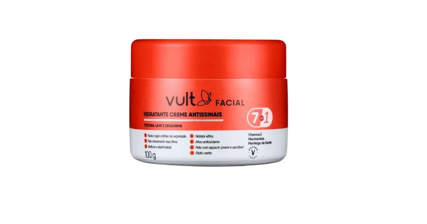 Creme Facial Hidratante Antissinais 7 em 1 (Foto: Vult) Creme Facial Hidratante Antissinais 7 em 1 (Foto: Vult)