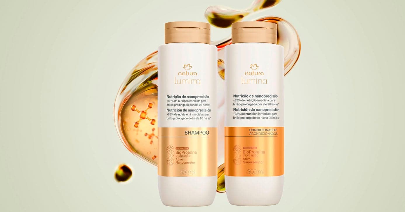 Kit Natura Lumina Nutrição e Nanoprecisão Shampoo e Condicionador para cabelo (Foto: Reprodução) Kit Natura Lumina Nutrição e Nanoprecisão Shampoo e Condicionador para cabelo (Foto: Reprodução)