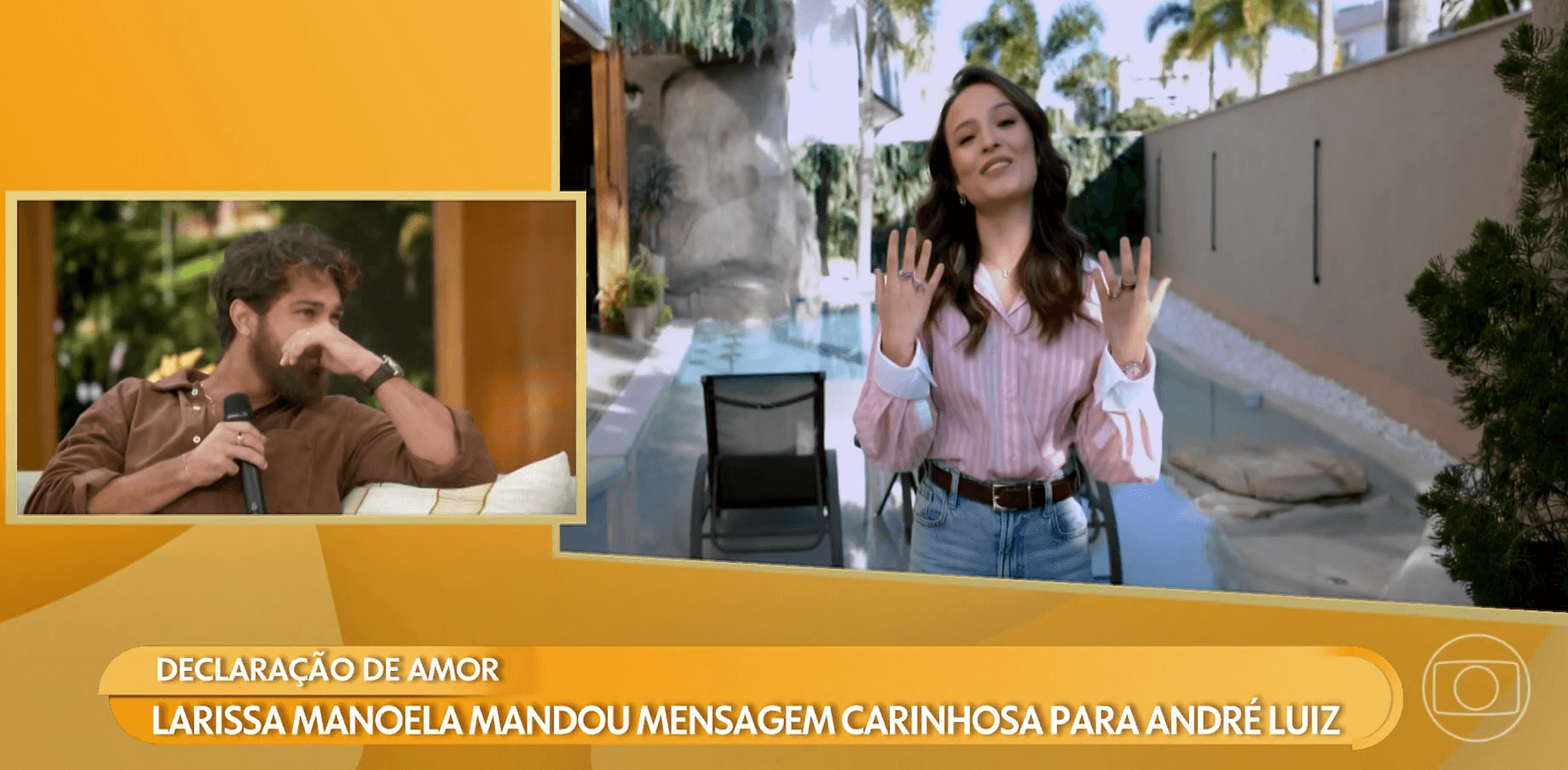 André Luiz Frambach e Larissa Manoela (Foto: Reprodução / Globo)
André Luiz Frambach e Larissa Manoela (Foto: Reprodução / Globo)
