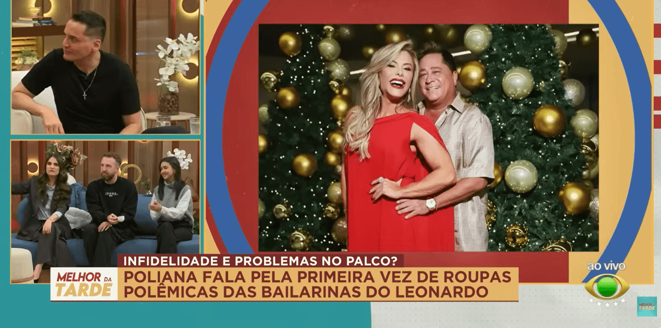 Chris Flores comenta casamento de Leonardo e Poliana Rocha (Foto: Reprodução / Band)
Chris Flores comenta casamento de Leonardo e Poliana Rocha (Foto: Reprodução / Band)